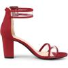 imageAllegra K Womens Clear Ankle Strap Chunky Heels SandalsRed