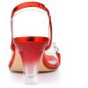 imageAllegra K Womens Clear Slingback Flower Rhinestone Peep Toe Heels SandalsRed