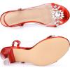 imageAllegra K Womens Clear Slingback Flower Rhinestone Peep Toe Heels SandalsRed