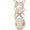 imageAllegra K Womens Crisscross Chunky Heel Lace Ups SandalsBeige
