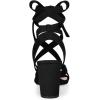 imageAllegra K Womens Crisscross Chunky Heel Lace Ups SandalsBlack
