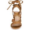imageAllegra K Womens Crisscross Chunky Heel Lace Ups SandalsBrown