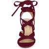 imageAllegra K Womens Crisscross Chunky Heel Lace Ups SandalsBurgundy