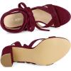 imageAllegra K Womens Crisscross Chunky Heel Lace Ups SandalsBurgundy