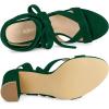 imageAllegra K Womens Crisscross Chunky Heel Lace Ups SandalsGreen