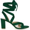 imageAllegra K Womens Crisscross Chunky Heel Lace Ups SandalsGreen