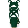 imageAllegra K Womens Crisscross Chunky Heel Lace Ups SandalsGreen
