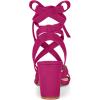 imageAllegra K Womens Crisscross Chunky Heel Lace Ups SandalsHot Pink
