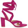imageAllegra K Womens Crisscross Chunky Heel Lace Ups SandalsHot Pink