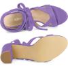imageAllegra K Womens Crisscross Chunky Heel Lace Ups SandalsPurple