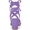 imageAllegra K Womens Crisscross Chunky Heel Lace Ups SandalsPurple