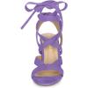 imageAllegra K Womens Crisscross Chunky Heel Lace Ups SandalsPurple