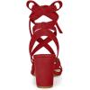 imageAllegra K Womens Crisscross Chunky Heel Lace Ups SandalsRed