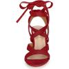 imageAllegra K Womens Crisscross Chunky Heel Lace Ups SandalsRed