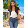 imageAllegra K Womens Denim Jacket Crop Casual Denim Cardigan Cap Sleeve Summer Outfits Jean Jacket ShrugBlack