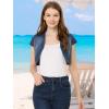 imageAllegra K Womens Denim Jacket Crop Casual Denim Cardigan Cap Sleeve Summer Outfits Jean Jacket ShrugBlue