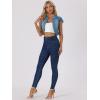imageAllegra K Womens Denim Jacket Short Sleeve Jean Jacket Slim Fit Summer Outfits Casual Cropped JacketBlue