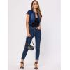 imageAllegra K Womens Denim Jacket Short Sleeve Jean Jacket Slim Fit Summer Outfits Casual Cropped JacketDrak Blue