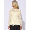 imageAllegra K Womens Dressy Top Formal Wedding Guest Long Sleeve Lace Peplum BlouseBeige