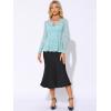 imageAllegra K Womens Dressy Top Formal Wedding Guest Long Sleeve Lace Peplum BlouseBlue