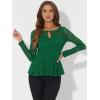 imageAllegra K Womens Dressy Top Formal Wedding Guest Long Sleeve Lace Peplum BlouseGreen