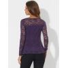 imageAllegra K Womens Dressy Top Formal Wedding Guest Long Sleeve Lace Peplum BlousePurple