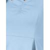 imageAllegra K Womens Elegant 34 Sleeve High Waist Sweetheart Neck ALine Pleated Midi DressLight Blue