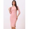 imageAllegra K Womens Elegant Boat Neck 34 Sleeves 2025 Wear to Work Midi Split Sheath DressPink