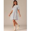 imageAllegra K Womens Elegant Short Sleeve Aline Dresses Plaid Tweed DressApricot