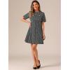 imageAllegra K Womens Elegant Short Sleeve Aline Dresses Plaid Tweed DressBlack and White