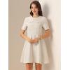 imageAllegra K Womens Elegant Short Sleeve Aline Dresses Plaid Tweed DressYellow