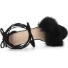 imageAllegra K Womens Faux Fur Stiletto Heel Lace Up Heels SandalsBlack