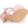 imageAllegra K Womens Faux Fur Stiletto Heel Lace Up Heels SandalsPink