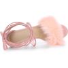 imageAllegra K Womens Faux Fur Stiletto Heel Lace Up Heels SandalsPink