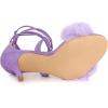 imageAllegra K Womens Faux Fur Stiletto Heel Lace Up Heels SandalsPurple