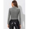 imageAllegra K Womens Faux Suede Jacket Stand Collar Zip Up Long Sleeve Motorcycle Biker CoatGray