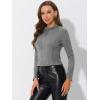 imageAllegra K Womens Faux Suede Jacket Stand Collar Zip Up Long Sleeve Motorcycle Biker CoatGray