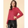 imageAllegra K Womens Faux Suede Jacket Stand Collar Zip Up Long Sleeve Motorcycle Biker CoatRed