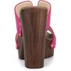 imageAllegra K Womens Faux Suede Platform High Block Heel Slides SandalsHot Pink