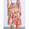 imageAllegra K Womens Floral Midi Skirt Peasant Elastic Waist ALine Ditsy Leave Print SkirtsAbstract Floral