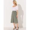 imageAllegra K Womens Floral Midi Skirt Peasant Elastic Waist ALine Ditsy Leave Print SkirtsBlack Blue