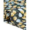 imageAllegra K Womens Floral Midi Skirt Peasant Elastic Waist ALine Ditsy Leave Print SkirtsBlack Blue
