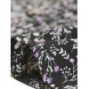 imageAllegra K Womens Floral Midi Skirt Peasant Elastic Waist ALine Ditsy Leave Print SkirtsBlack Purple
