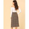 imageAllegra K Womens Floral Midi Skirt Peasant Elastic Waist ALine Ditsy Leave Print SkirtsBlack Yellow