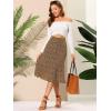 imageAllegra K Womens Floral Midi Skirt Peasant Elastic Waist ALine Ditsy Leave Print SkirtsBlack Yellow