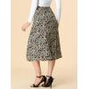imageAllegra K Womens Floral Midi Skirt Peasant Elastic Waist ALine Ditsy Leave Print SkirtsBlue Brown