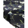 imageAllegra K Womens Floral Midi Skirt Peasant Elastic Waist ALine Ditsy Leave Print SkirtsBlue White