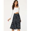 imageAllegra K Womens Floral Midi Skirt Peasant Elastic Waist ALine Ditsy Leave Print SkirtsBlue White