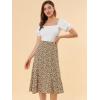 imageAllegra K Womens Floral Midi Skirt Peasant Elastic Waist ALine Ditsy Leave Print SkirtsBrown Orange