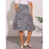 imageAllegra K Womens Floral Midi Skirt Peasant Elastic Waist ALine Ditsy Leave Print SkirtsFloral Dark Blue